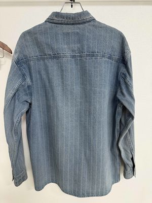Βίντεζ τζιν πουκάμισο με κομψά σχέδια jacquard
